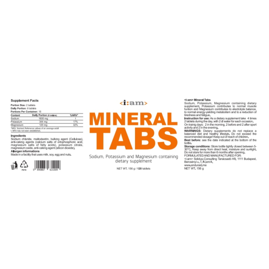 I:AM FUELING Mineral Tabs sótabletta 120db iam001 #1