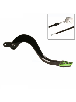 RFX Pro ST Rear Brake Lever (Black/Green) - Kawasaki KX125 FXRB2040199GN