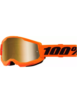 100% Strata 2 Goggle NEON ORG MR GLD 50028-00015