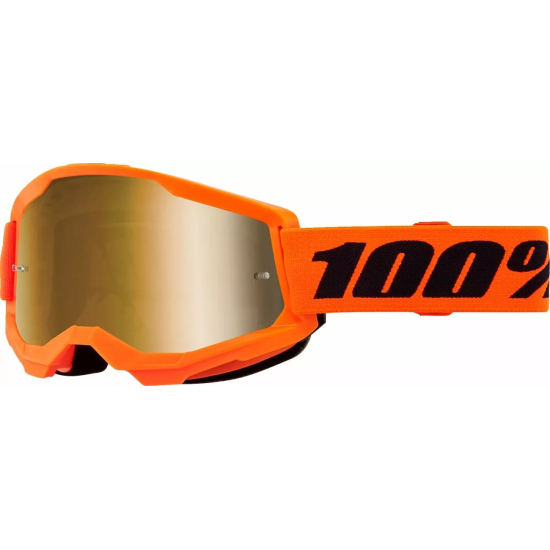 100% Strata 2 Goggle NEON ORG MR GLD 50028-00015