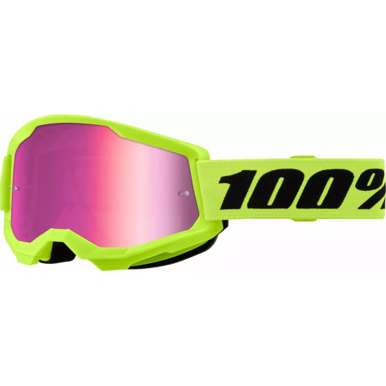 100% Strata 2 Goggle NEON YEL MR PK 50028-00016