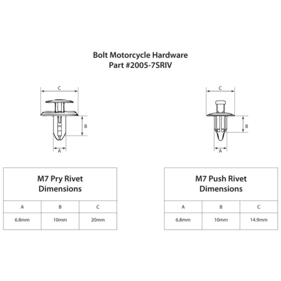 BOLT M7 Nylon Rivet 10 pieces 2005-7SRIV #1