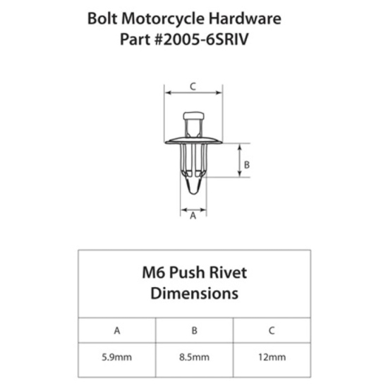 BOLT M6 Nylon Rivet 10 pieces 2005-6SRIV #2