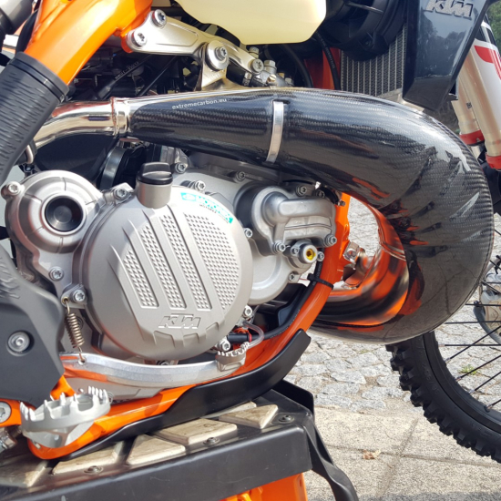 EXTREMECARBON Kipufogó Védő KTM TPI EXC 250/300 2020 NARANCSSÁRGA/KARBON 01.C.01.E.0009 NARANCSSÁRGA