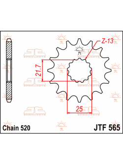 JT SPROCKETS ELSŐ CSERELÁNCKERÉK 17 FOG 520 LÁNCOSZTÁS TERMÉSZETES KRÓMOLI ACÉL JTF565.17