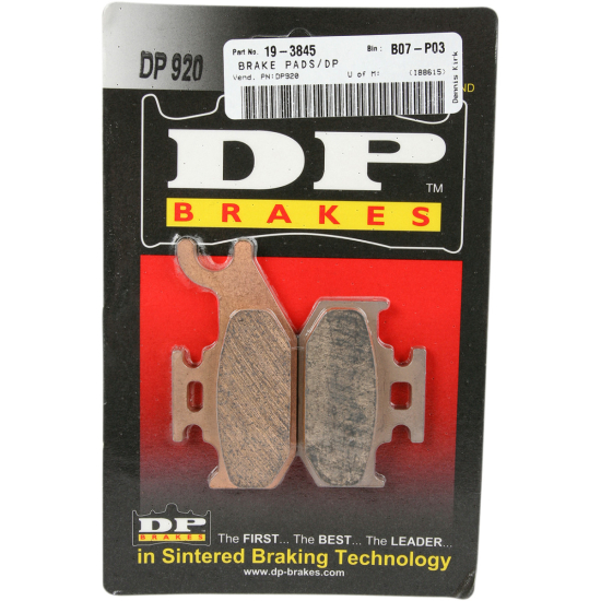 DP BRAKES fékbetét DP sintered pótlás Street Touring Off-Road/ATV DP920