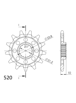 SUPERSPROX Ellentengely lánckerék CST-1443:13.1