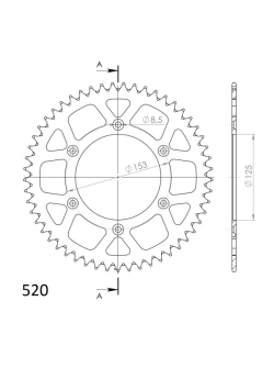 SUPERSPROX ALUMÍNIUM HÁTSÓ LÁNCKERÉK RAL-210:49/50