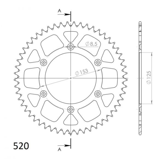 SUPERSPROX ALUMÍNIUM HÁTSÓ LÁNCKERÉK RAL-210:49/50 #1