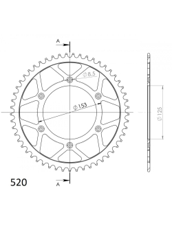 SUPERSPROX ACÉL HÁTSÓ LÁNCKERÉK RFE-210:49