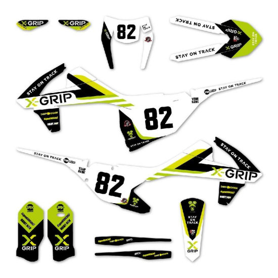 X-GRIP Grafikai készlet XG-Design #19 KTM zöld/fehér XG-2036