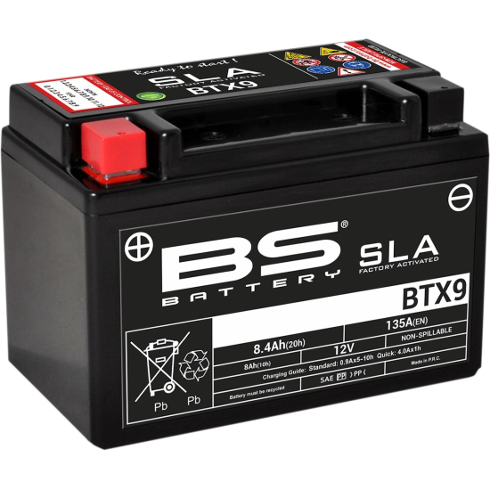 BS BATTERY SLA Gyárilag Aktivált AGM Karbantartásmentes Akkumulátor BS BTX9 SLA 300674