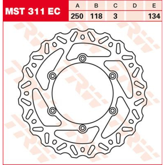 TRW EC Cross Design Féktárcsa FIX WAVE L/R MST311EC