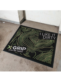 X-GRIP Lábtörlő "I LIKE IT DIRTY" 80 x 100cm fekete/zöld XG-1984