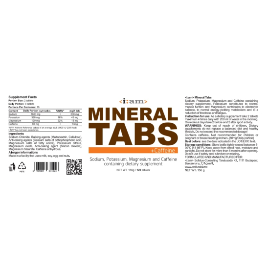 I:AM FUELING Mineral Tabs+ sótabletta 120db iam023 #1